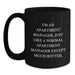 Funny Apartment Manager Gifts: Black Coffee Mugs for Birthday - 'I'm An Apartment Manager... Much Hotter!' Gifts from Friends, Coworkers, or Family for Men or Women - Main