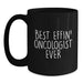 Funny Oncologist Gifts for Men, Best Effin' Oncologist Ever Quote, Black Coffee Mug, Birthday Unique Gifts from Friends - Main