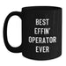 Funny Operator Gifts from Men, Best Effin' Operator Ever Black Coffee Mug, Christmas Unique Gifts for Operator Friends - Main