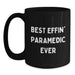 Funny Rescue Worker Gifts for Men Valentine's Unique Gifts from Friends Black Coffee Mug 'Best Effin' Rescue Worker Ever' - Main
