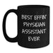 Funny Physician Assistant Gifts from Family for Best Effin' Physician Assistant Ever Black Coffee Mug - Main