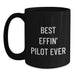 Funny Pilot Gifts, Gifts for Pilots, Best Effin' Pilot Ever Quote Black Coffee Mug, Unique Graduation Gifts - Main