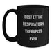 Funny Respiratory Therapist Gifts from Men Gifts for Best Effin' Respiratory Therapist Ever Black Coffee Mug - Valentine's Unique Gifts - Main