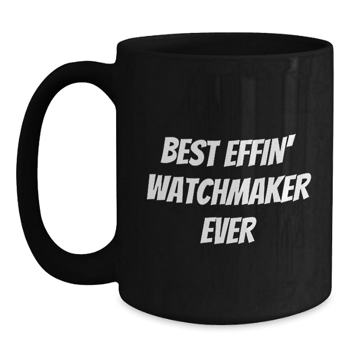 Funny Watchmaker Gifts from Men for Father's Day Unique Watchmaker Black Coffee Mugs - Main