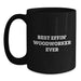 Funny Woodworker Gifts from Men for Best Effin' Woodworker Ever Lover Black Coffee Mug Unique Christmas Unique Gifts - Main