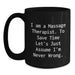 Funny Massage Therapist Gifts, Birthday Unique Gifts for Massage Therapist, Black Coffee Mug with 'I Am A Massage Therapist. To Save Time Let's Just Assume I'm Never Wrong.' Quote - Main