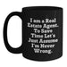Funny Real Estate Agent Gifts for Him - Black Coffee Mug - Gifts from Friends - Birthday Unique Gifts - Main