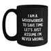 Funny Woodworker Gift for Mom's Special Day Black Coffee Mug - I 'm Never Wrong, Woodworker Humor Mug, Woodworker Enthusiast Mug, Mother's Day Unique Gifts from Family - Main