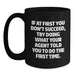 Funny Agent Black Coffee Mug - Gifts from Friends for Agent - If At First You Don't Succeed, Try Doing What Your Agent Told You To Do The First Time. - Unique Graduation Gifts for Agent - Main