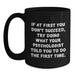 Funny Psychologist Quotes Black Coffee Mug Gifts from Family - Graduation Unique Gifts for Psychologist Friends - Main
