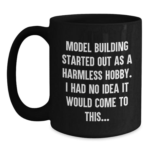 Funny Model Building Memories Graduation Gifts for Men from Friends - Black Coffee Mug - Main