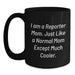 Funny Reporter Mom Graduation Gift, Black Coffee Mug for Reporter Women, Gifts from Friends to Reporter - Main
