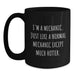Funny Mechanic Gifts for Men Friends Coworkers from Mechanic Enthusiasts - Black Coffee Mug, 11oz or 15oz, Microwave and Dishwasher Safe - Main