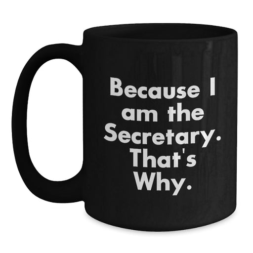 Funny Secretary Gifts from Friends, Inspirational Secretary Quote Black Coffee Mug, Perfect for Graduation Unique Gifts - Main