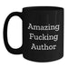 Funny Gifts from Friends and Family, Amazing Author Quotes Black Coffee Mug, Perfect Graduation Unique Gifts for Author - Main