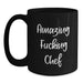 Funny Chef Gifts from Friends for Graduation - Amazing F--king Chef Black Coffee Mug, 11oz or 15oz, Microwave and Dishwasher Safe - Main