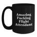 Flight Attendant Mugs Funny Gift for Flight Attendant Crew, Unique Black Coffee Mug, Amazing F--king Flight Attendant Quote, Gifts from Family Friends to Flight Attendant Graduation - Main