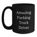 Funny Truck Driver Gifts for Men from Friends, Amazing Truck Driver Coffee Mug Black Graduation Unique Gifts, Perfect Mug for Truck Driver - Main