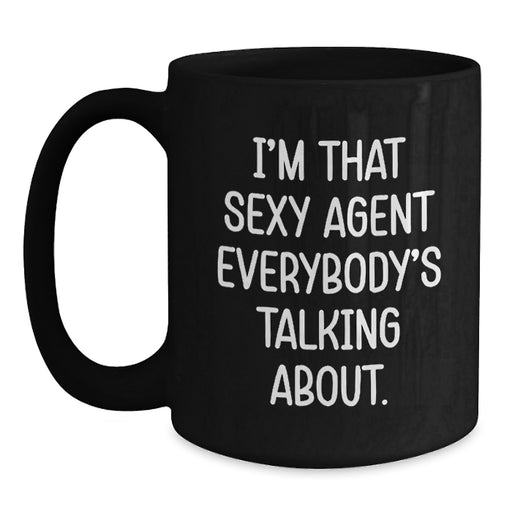 Funny Agent Gifts from Men, Agent Quotes, Black Coffee Mug for Agent Graduation Unique Gifts - Main