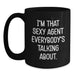 Funny Agent Gifts from Men, Agent Quotes, Black Coffee Mug for Agent Graduation Unique Gifts - Main
