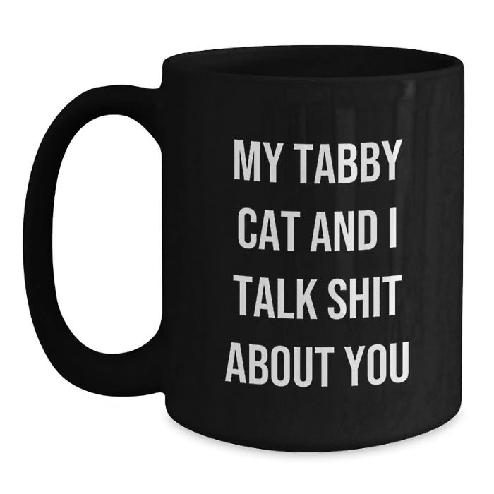 Funny Tabby Cat Gifts for Men, Women, Friends, Family from Tabby Cat Lover Black Coffee Mug - Main