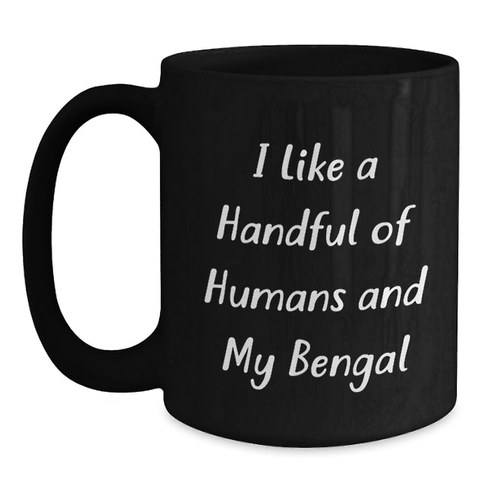 Bengal Cat Lover Gifts from Men, Funny Quote for Graduation Unique Gifts, Black Coffee Mug for Him - Main