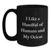 Ocicat Lover Gifts from Friends Unique Black Coffee Mugs for Graduation - I Like A Handful Of Humans And My Ocicat - Main