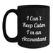Funny Accountant Gifts for Men, Unique Black Coffee Mug for Christmas, 'I Can't Keep Calm I'm An Accountant' Quote from Friends and Family - Main