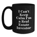 Funny Real Estate Investor Gifts for Men, Unique Black Coffee Mug, Graduation Unique Gifts from Friends to Real Estate Investor - Main