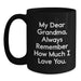 Cute Grandma Gifts from Family, Funny Black Coffee Mugs for Grandma, My Dear Grandma Quote Graduation Unique Gifts - Main
