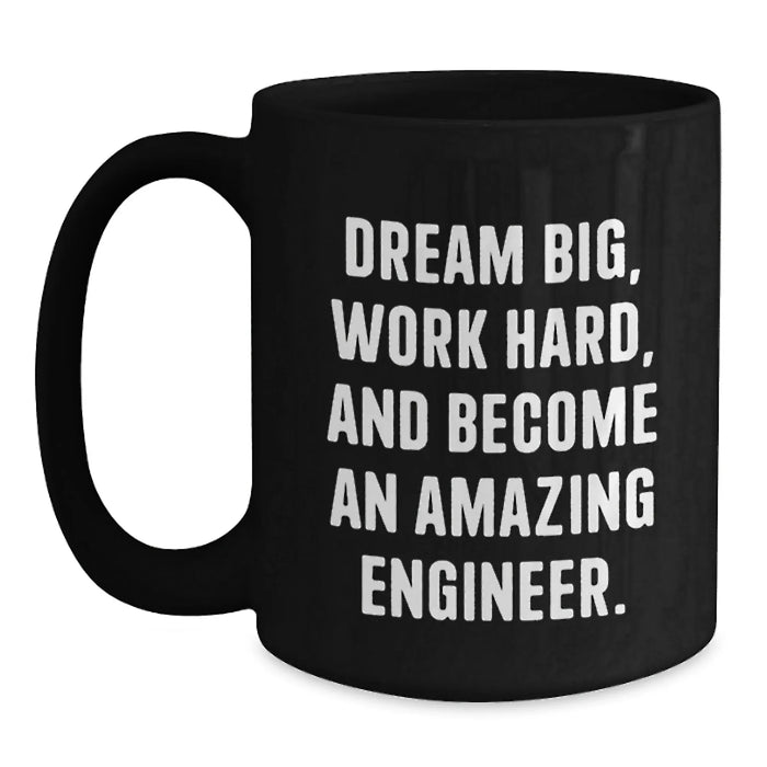 Funny Engineer Black Coffee Mug, Gifts for Engineer Men on Birthday Unique Gifts from Family - Main