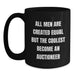 Funny Auctioneer Gifts for Men, 'All Men Are Created Equal But The Coolest Become An Auctioneer' Black Coffee Mug, Black, 11oz or 15oz, Gifts from Friends, Unique Birthday Unique Gifts for Auctioneer - Main