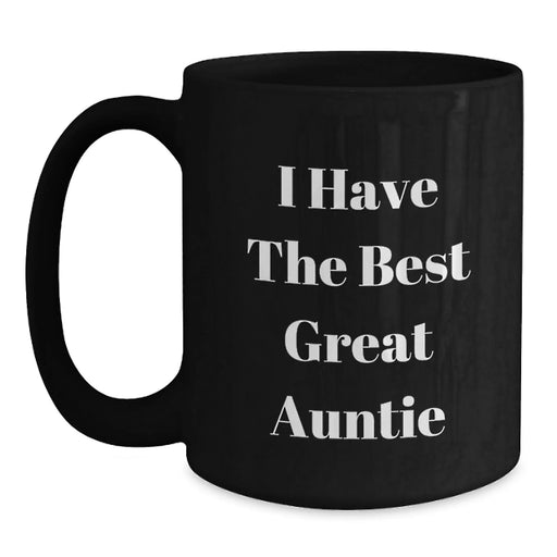 Funny Auntie Gifts from Men to Auntie, Best Great Auntie Black Coffee Mug for Birthday - Main