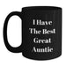 Funny Auntie Gifts from Men to Auntie, Best Great Auntie Black Coffee Mug for Birthday - Main