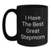 Funny Stepmom Quotes Great Gifts for Stepmom from Family and Friends Unique Black Coffee Mugs - Main