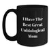 Funny Unbiological Mom Gifts from Men to Graduation Unique Gifts for Unbiological Mom, Black Coffee Mug with I Have The Best Great Unbiological Mom Quote, Microwave and Dishwasher Safe - Main
