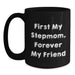 Funny Stepmom Quotes Gifts for Stepmom from Family Black Coffee Mug, Birthday Unique Gifts for Stepmom Friends and Family - Main