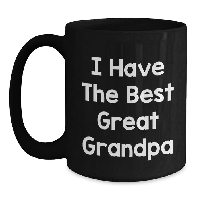 Funny Grandpa Gifts, Great Christmas Unique Presents for Men from Family, Best Great Grandpa Black Coffee Mug - Main