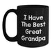 Funny Grandpa Gifts, Great Christmas Unique Presents for Men from Family, Best Great Grandpa Black Coffee Mug - Main