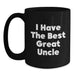 Funny Uncle Birthday Unique Gifts from Men to Great Uncles - 'I Have The Best' Quote on Black Coffee Mug, 11oz or 15oz Capacity, Microwave and Dishwasher Safe - Main