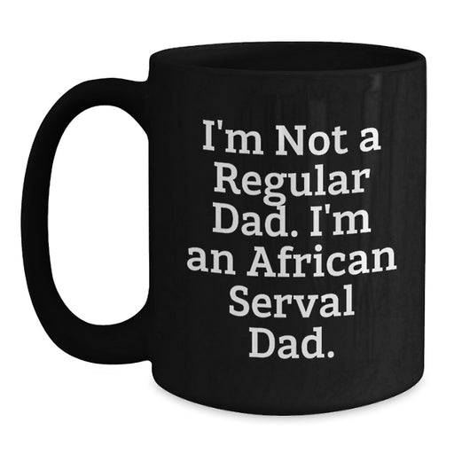 Funny African Serval Cat Black Coffee Mugs Gifts for Dad Graduation Unique - Main