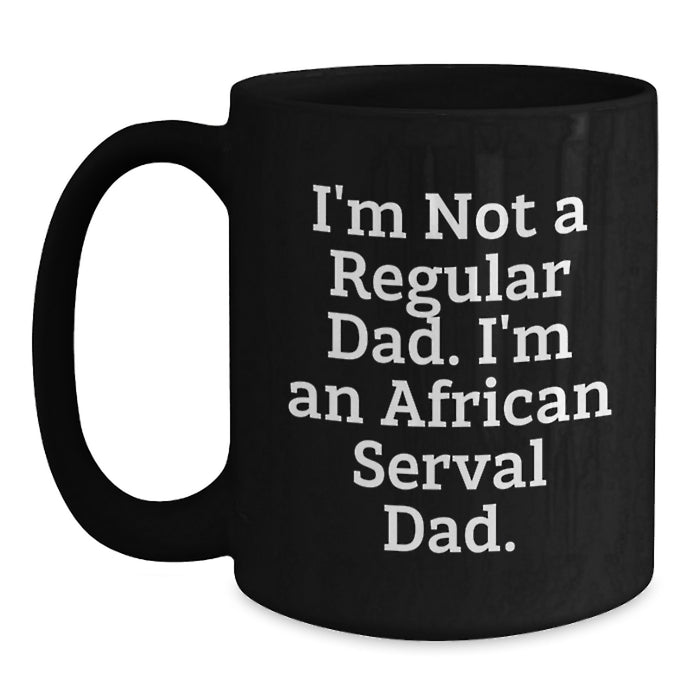 Funny African Serval Cat Black Coffee Mugs Gifts for Dad Graduation Unique - Main