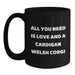 Funny Cardigan Welsh Corgi Dog Gifts from Friends for Men and Women Black Coffee Mug Christmas Unique Treasures - Main