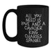 Funny Cavalier King Charles Spaniel Dog Gifts from Men to Friends - Christmas Unique Mugs with All You Need Is Love And A Cavalier King Charles Spaniel Quote - Black Coffee Mug - Main