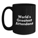 Funny World's Greatest Attendant Quote Black Coffee Mug Gifts for Attendants, Women, and Coworkers from Men, Family, and Friends this Christmas - Main