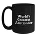 Funny World's Greatest Auctioneer Gifts for Men, Funny Birthday Unique Gifts from Friends to Friends, Black Coffee Mug with Quote - Auctioneer Lover - Main