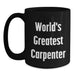 Funny World's Greatest Carpenter Gifts for Carpenter Men Black Coffee Mug, Gifts from Family to Friends, Christmas Unique Presents - Main