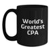 World's Greatest CPA Christmas Unique Gift Black Coffee Mugs Funny Quote for CPAs from Friends - Main