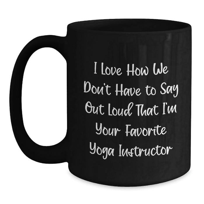 Funny Yoga Instructor Themed Black Coffee Mugs Gifts for Women Friends Family from Men - Main