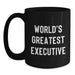 Funny Quirky World's Greatest Executive Gifts for Men, Black Coffee Mug, Christmas Unique Gifts from Family - Main